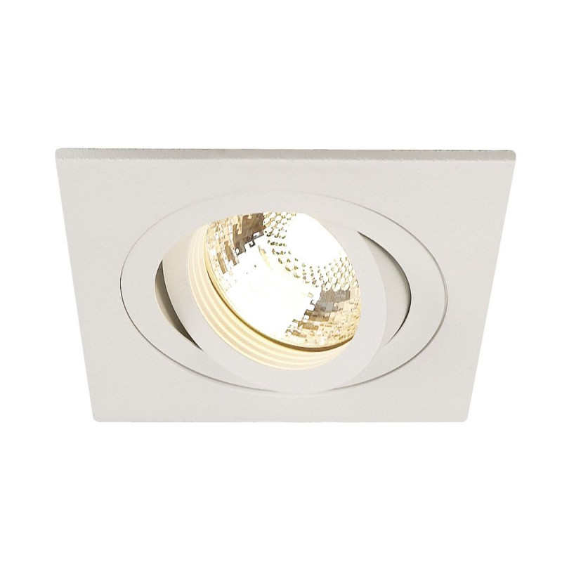 PIREQ GU10 CARRE encastré, blanc mat, max. 50W, clips ressorts