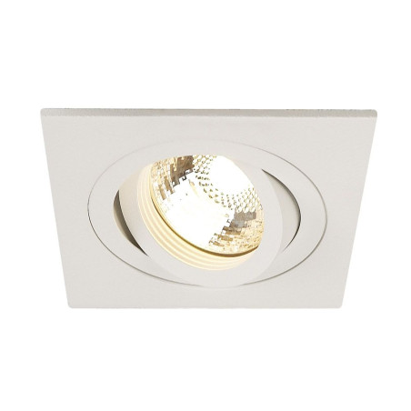 PIREQ GU10 CARRE encastré, blanc mat, max. 50W, clips ressorts