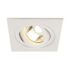 PIREQ GU10 CARRE encastré, blanc mat, max. 50W, clips ressorts