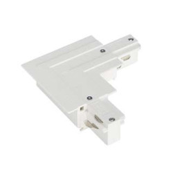 EUTRAC connecteur 90° pour rail 3 allumages à encastrer, blanc RAL9016, terre ext
