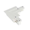 EUTRAC connecteur 90° pour rail 3 allumages à encastrer, blanc RAL9016, terre ext