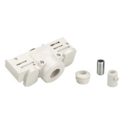 EUTRAC adaptateur rail 3 allumages, blanc RAL9016, avec passe-fil