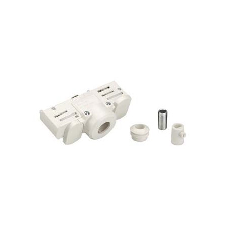EUTRAC adaptateur rail 3 allumages, blanc RAL9016, avec passe-fil