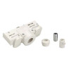 EUTRAC adaptateur rail 3 allumages, blanc RAL9016, avec passe-fil