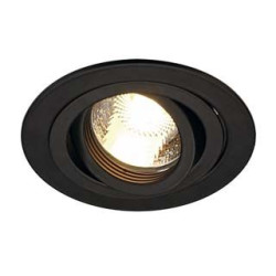 PIREQ GU10 ROND encastré, noir mat, max. 50W, clips ressorts