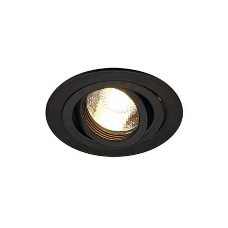 PIREQ GU10 ROND encastré, noir mat, max. 50W, clips ressorts
