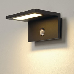 ANGOLUX S, applique avec detecteur, anthracite, LED 9,8W 3000K, IP44