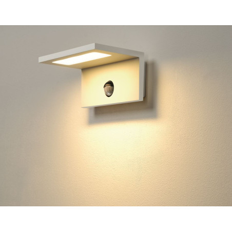 ANGOLUX S, applique avec detecteur, blanc, LED 9,8W 3000K, IP44