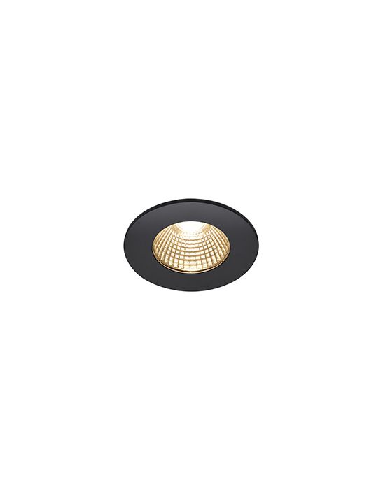 PATTA-I encastre plafond, rond, noir, LED 7,3W 1800-3000K