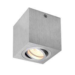 TRILEDO CARRE CL plafonnier, alu brosse, GU10 50W max.
