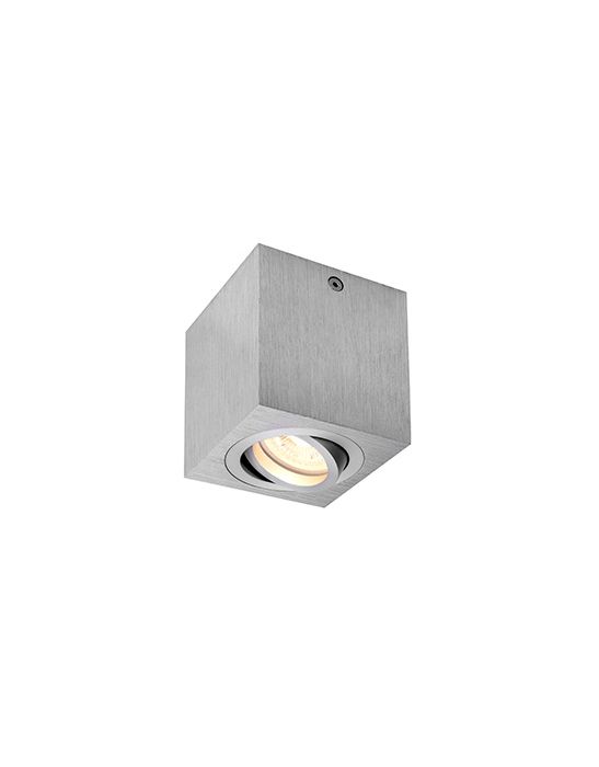 TRILEDO CARRE CL plafonnier, alu brosse, GU10 50W max.