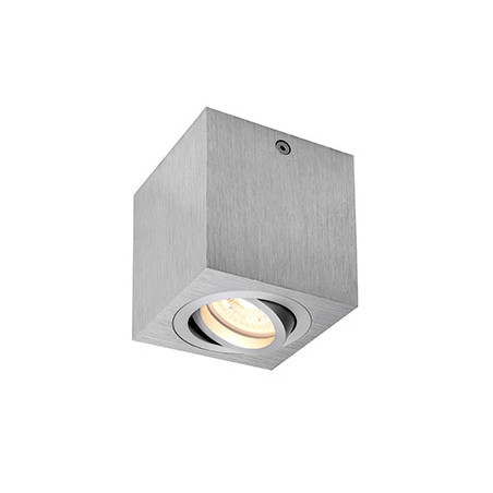 TRILEDO CARRE CL plafonnier, alu brosse, GU10 50W max.
