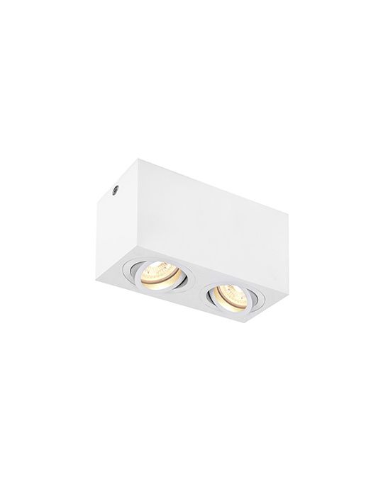 TRILEDO Double, plafonnier en saillie, blanc, QPAR51 10W max.