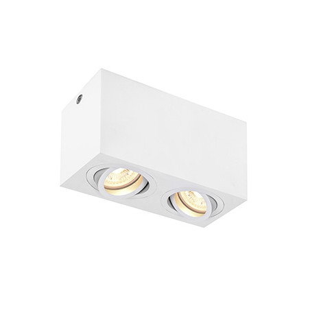 TRILEDO Double, plafonnier en saillie, blanc, QPAR51 10W max.