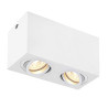 TRILEDO Double, plafonnier en saillie, blanc, QPAR51 10W max.