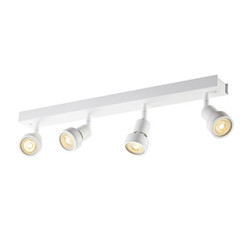 PURI 4 plafonnier, blanc, GU10, max. 4x50W, anneau deco inclus