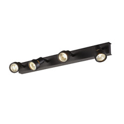 PURI 4 plafonnier, noir, GU10, max. 4x50W, anneau deco inclus