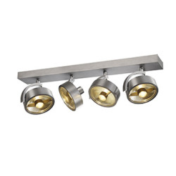 KALU 4, applique/plafonnier, alu brosse, QPAR111 4x75Wmax.