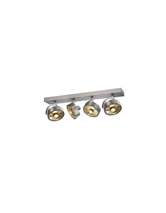 KALU 4, applique/plafonnier, alu brosse, QPAR111 4x75Wmax.