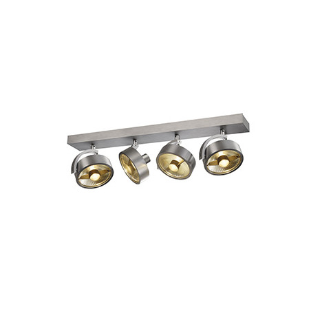 KALU 4, applique/plafonnier, alu brosse, QPAR111 4x75Wmax.