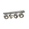 KALU 4, applique/plafonnier, alu brosse, QPAR111 4x75Wmax.