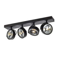 KALU 4, applique/plafonnier, noir, QPAR111 4x75Wmax.