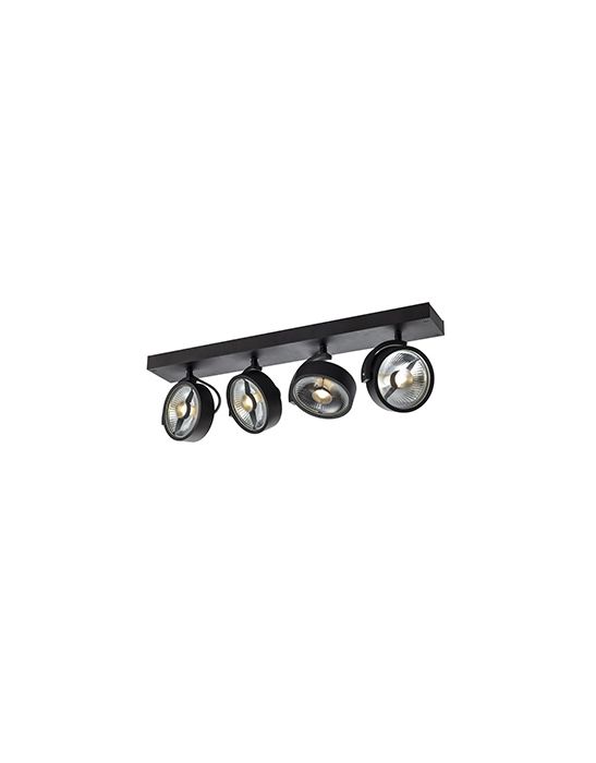 KALU 4, applique/plafonnier, noir, QPAR111 4x75Wmax.