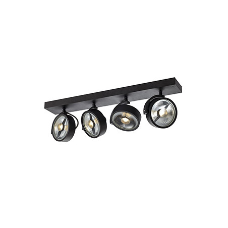 KALU 4, applique/plafonnier, noir, QPAR111 4x75Wmax.