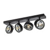 KALU 4, applique/plafonnier, noir, QPAR111 4x75Wmax.