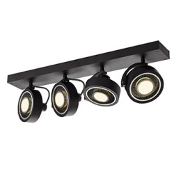KALU 4, applique/plafonnier, noir, QPAR111 4x75Wmax.