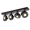 KALU 4, applique/plafonnier, noir, QPAR111 4x75Wmax.