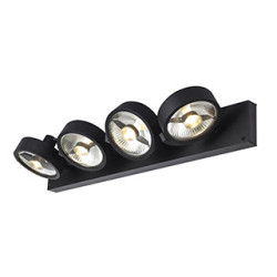 KALU 4, applique/plafonnier, noir, QPAR111 4x75Wmax.