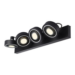 KALU 4, applique/plafonnier, noir, QPAR111 4x75Wmax.