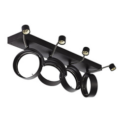 KALU 4, applique/plafonnier, noir, QPAR111 4x75Wmax.