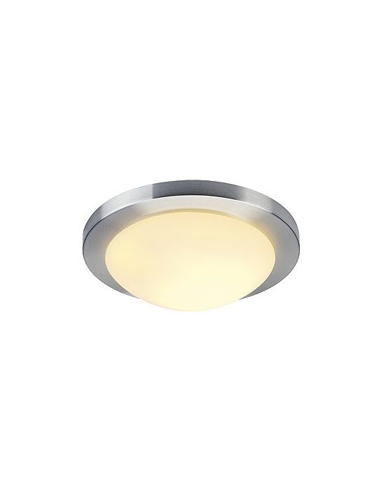 Melan applique/plafonnier, e27, verre satine, alu brosse