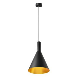 suspension ronde PHELIA 280, E27, noire dorée, led 23W