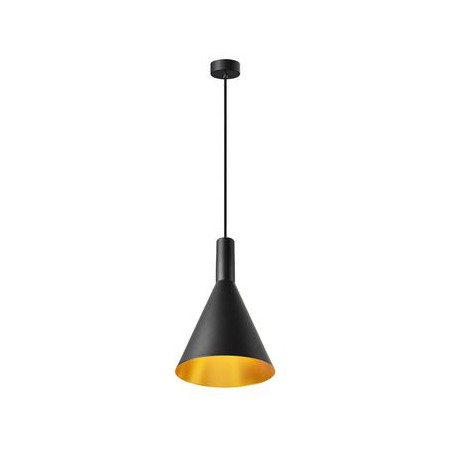 suspension ronde PHELIA 280, E27, noire dorée, led 23W