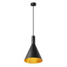 suspension ronde PHELIA 280, E27, noire dorée, led 23W