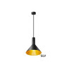 suspension ronde PHELIA 280, E27, noire dorée, led 23W