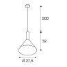 suspension ronde PHELIA 280, E27, noire dorée, led 23W
