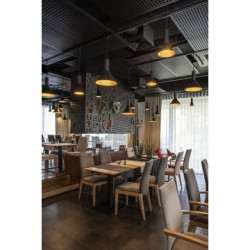 suspension ronde PHELIA 280, E27, noire dorée, led 23W