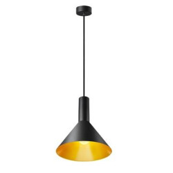 suspension ronde PHELIA 280, E27, noire dorée, led 23W