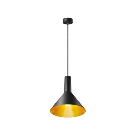 suspension ronde PHELIA 280, E27, noire dorée, led 23W