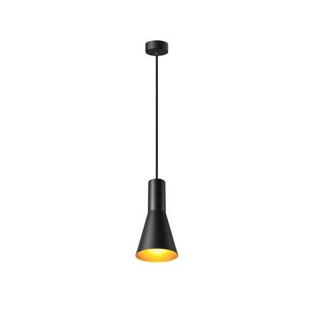 suspension ronde PHELIA 130, E27, noire dorée, led 23W