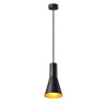 suspension ronde PHELIA 130, E27, noire dorée, led 23W