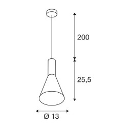 suspension ronde PHELIA 130, E27, noire dorée, led 23W