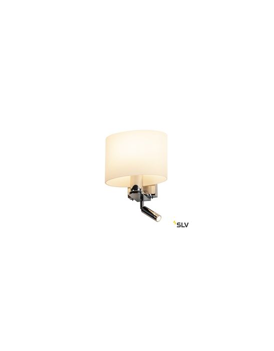 KENKUA SPOT, applique intérieure,chrome/opale, E27, 40W max, liseuse LED 3000K