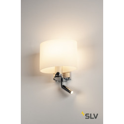 KENKUA SPOT, applique intérieure,chrome/opale, E27, 40W max, liseuse LED 3000K