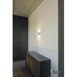 applique intérieure rectangulaire PLASTRA blanche, QT-DE12/R7s 118mm, 20W max, plâtre