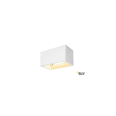 applique intérieure rectangulaire PLASTRA blanche, QT-DE12/R7s 118mm, 20W max, plâtre